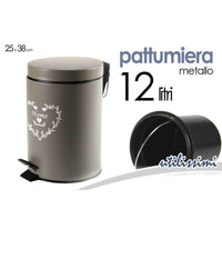 Pattumiera Portaspazzatura 25x38cm 12lt Deluxe Cuore Home Moderno Tortora 664489         