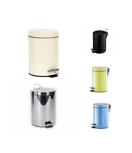 Pattumiera Rifiuti Spazzatura 5 Lt In Acciaio Contenitore A Pedale Cestino Bagno         