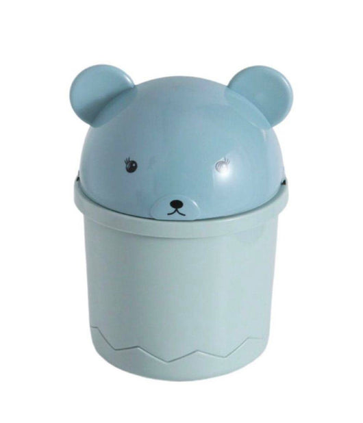 Pattumiera Azzurra Orsetto Ribaltabile Secchio Rifiuti Spazzatura Dim 28x18.5cm         