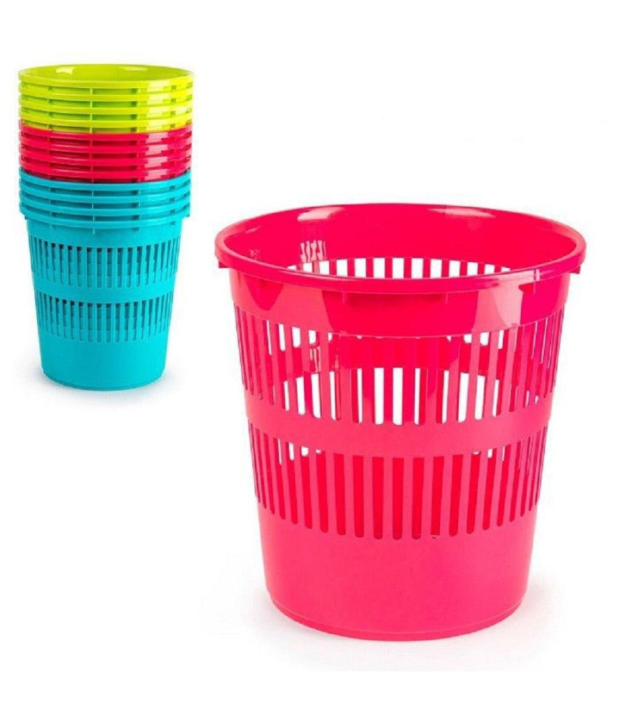 Pattumiera Tonda Cestino In Plastica 11.3lt 27.5x27.5x28cm In Vari Colori 11962         