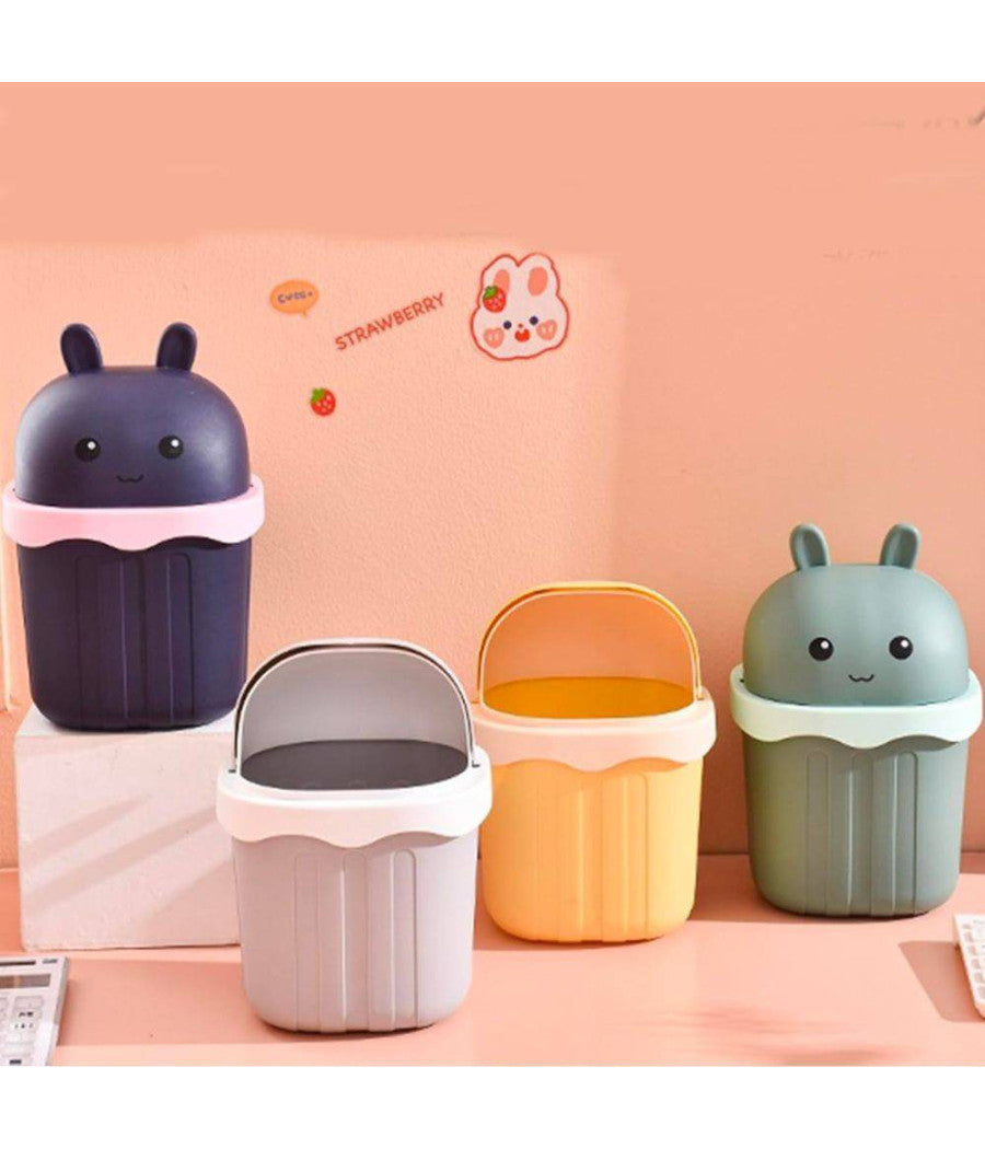 Pattumiera Verde Ribaltabile Secchio Per Rifiuti Spazzatura Dim 15x15x21 Cm         