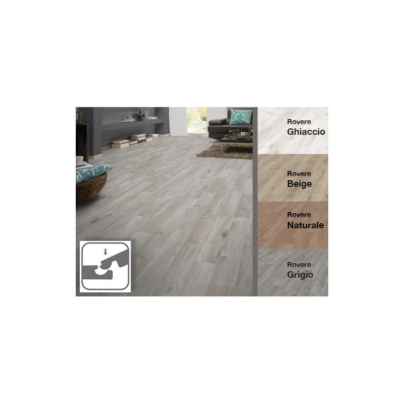Pavimento laminato rovere beige 193×1376 mm – 8 mm spessore, confezione 2,39 mq