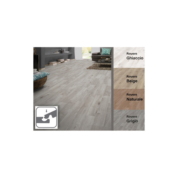 Pavimento laminato rovere naturale 193×1376 mm – 8 mm spessore, confezione 2,39 mq