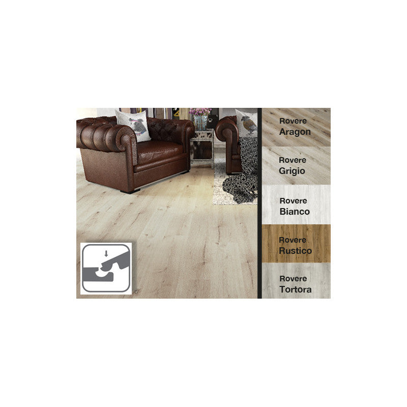 Pavimento vinilico SPC rovere grigio 179×1220 mm – 5 mm spessore, confezione 2,184 mq