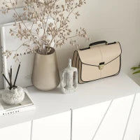 Scarpiera Moderna per 15-20 Paia di Scarpe, Ripiani Regolabili e Chiusura Ammortizzata, 72x31.5x95 cm, Bianco