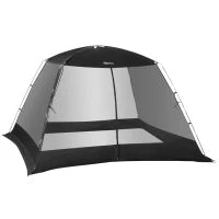Tenda da Campeggio e Spiaggia a Rete Anti UV per 4 Persone con Borsa di Trasporto, 3x3 m Nero