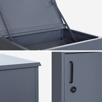 Cassetta per pacchi 56 cm in acciaio zincato con lucchetto, antracite