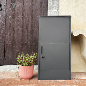 Cassetta per pacchi 56 cm in acciaio zincato con lucchetto, antracite