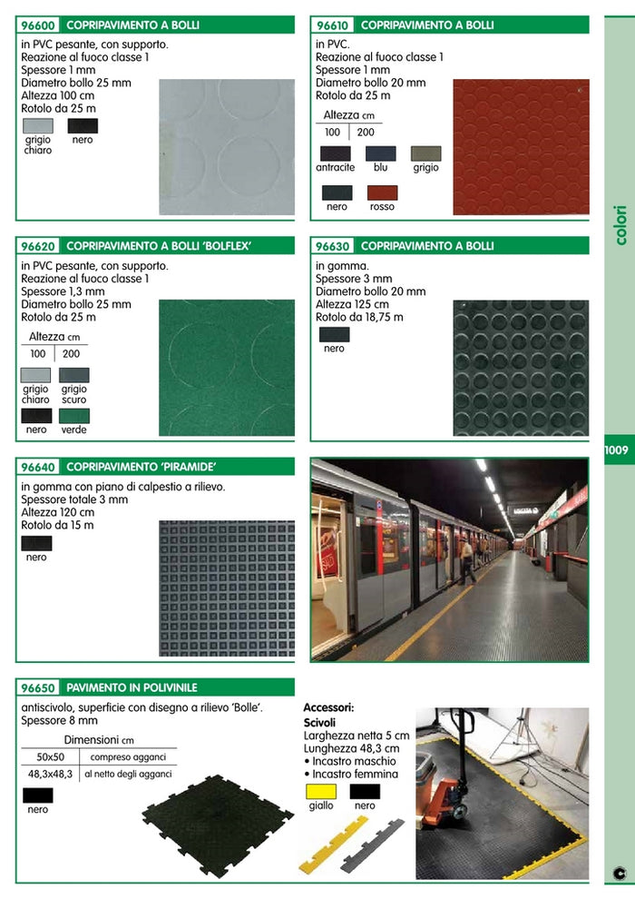 copripavimento pvc 1 mm bolli h 100 cm nero cod:ferx.55886