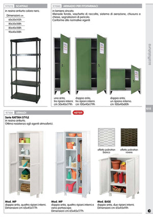 scaffale resina 5 ripiani 80x40xh188 cm cod:ferx.19408