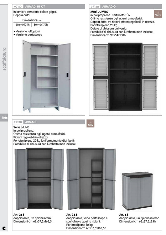 armadio portascope 2 ante 60x40xh179 cm in kit cod:ferx.44836