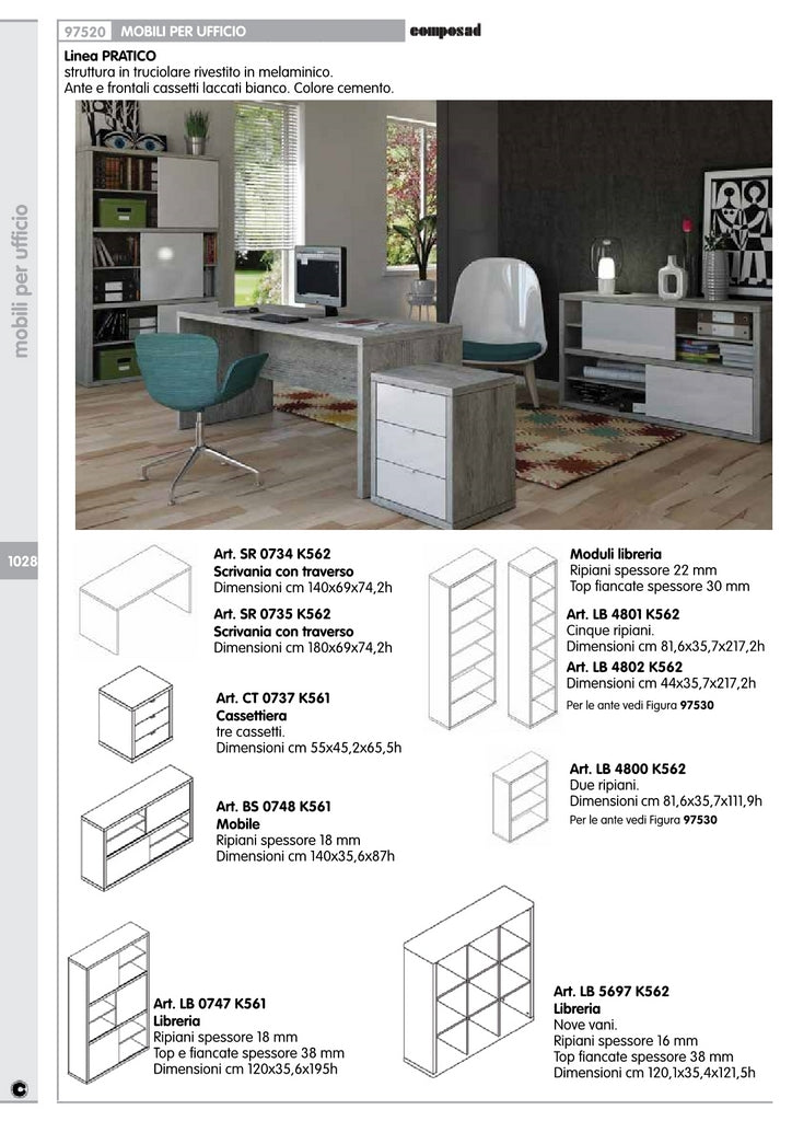 pratico mobile 35,5x140xh86,5 cm cemento cod:ferx.83986