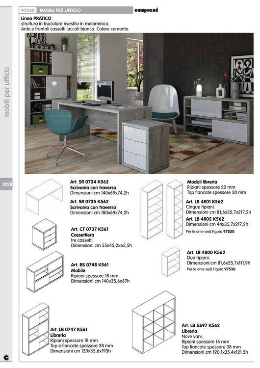 pratico mobile 35,5x140xh86,5 cm cemento cod:ferx.83986