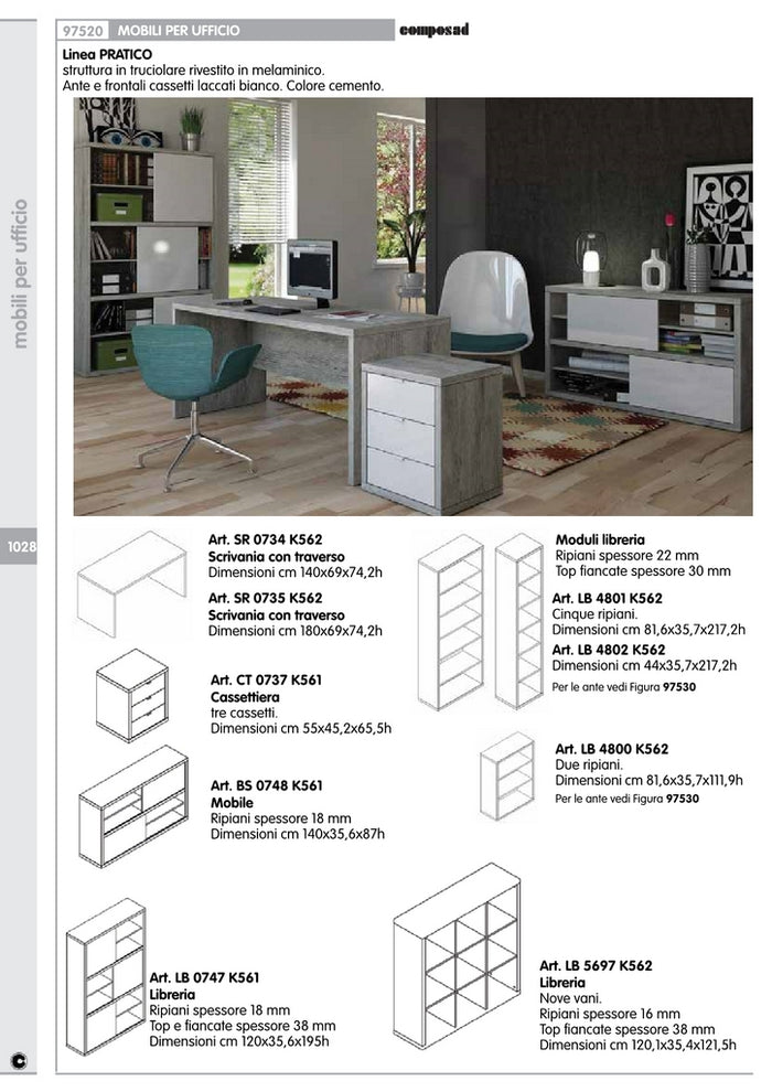 pratico mobile 35,5x140xh86,5 cm cemento cod:ferx.83986