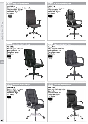 poltrona direzionale 1520 tessuto grigio cod:ferx.92087