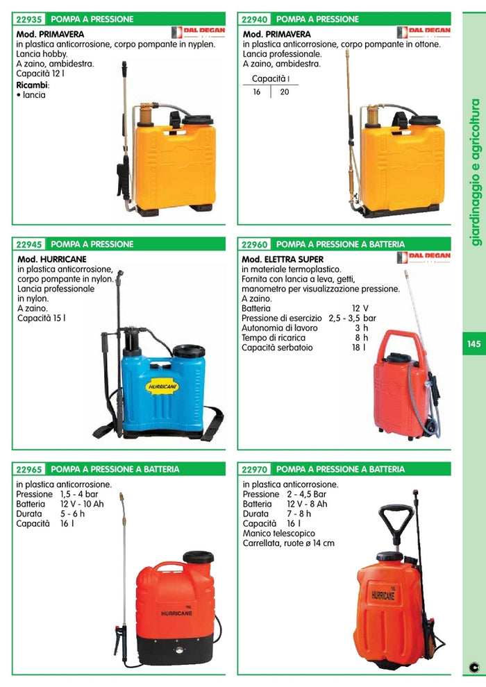 pompa plastica nova primavera 12 l cod:ferx.13986