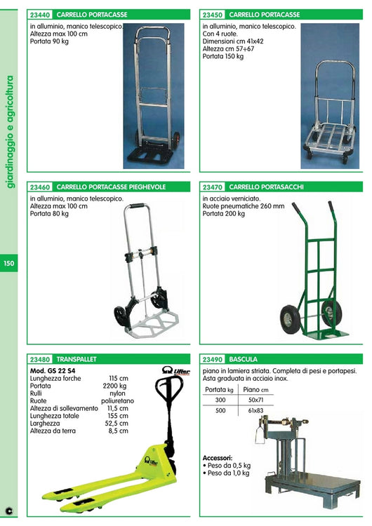 carrello portacasse all telescopico 2 ruote 90 kg cod:ferx.15164