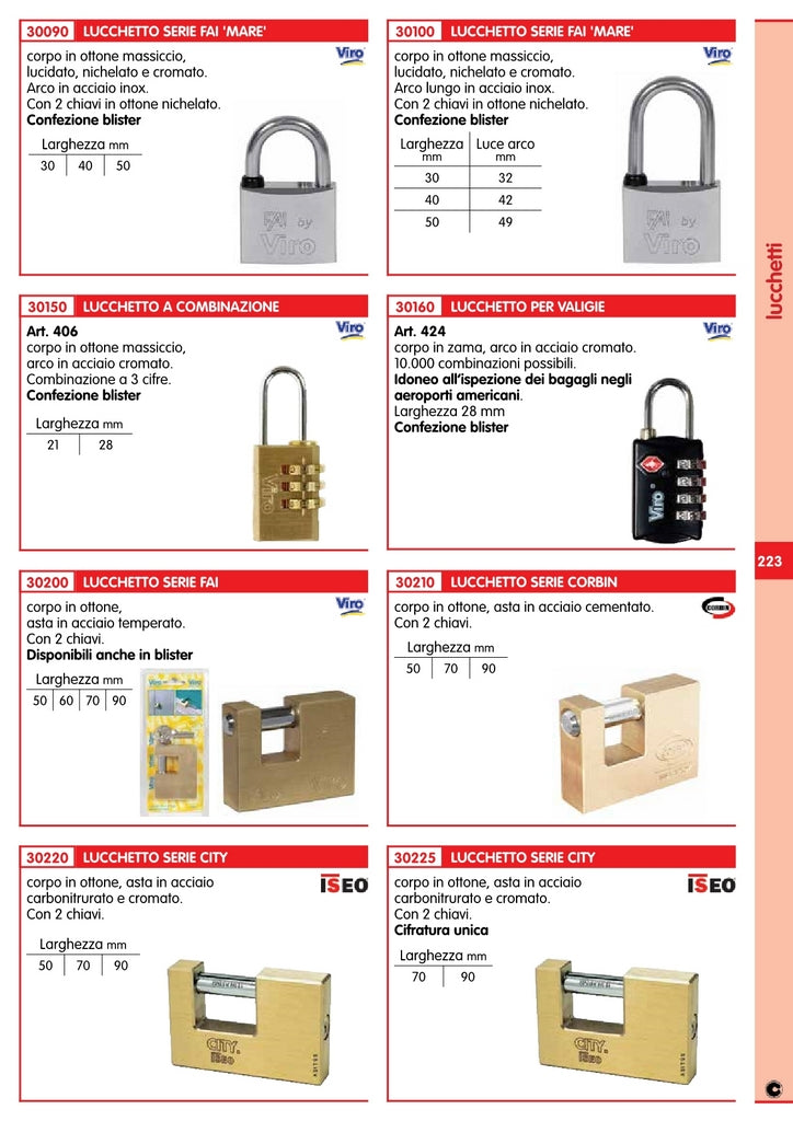 city by iseo lucchetto serranda mm 70 ka cod:ferx.92632