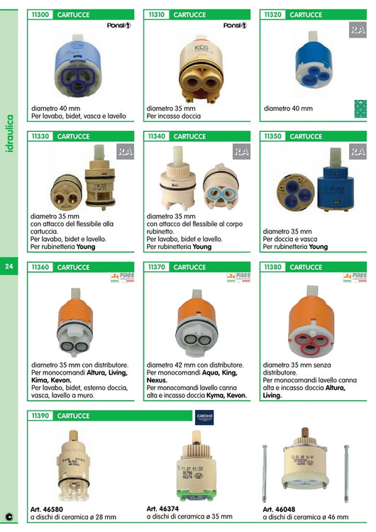 serie young cartuccia mm. 35 x vasca/incasso doccia cod:ferx.16085