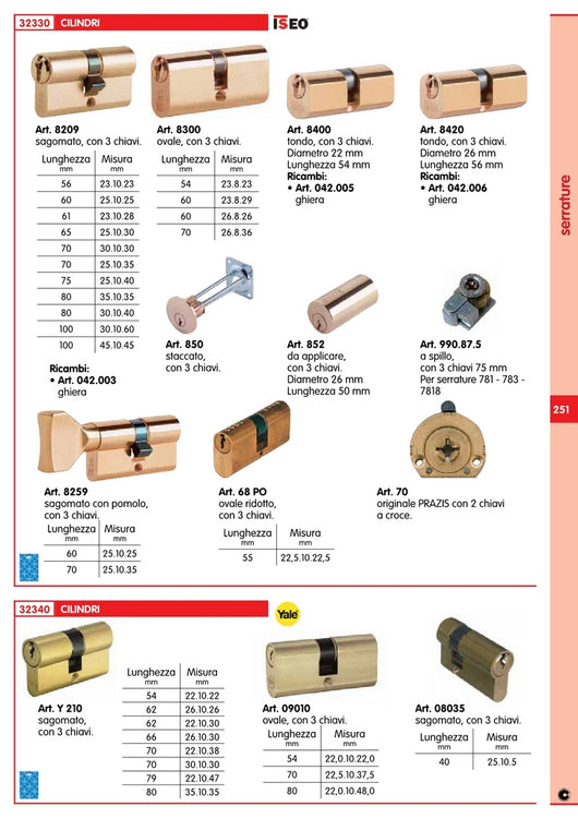 iseo art. 990.87.5 cilindro a spillo cod:ferx.7561
