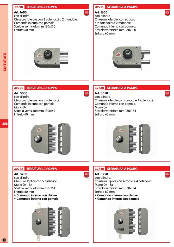 c.r. art. 3250 serratura di sicurezza con chiave destra senza aste cod:ferx.14748
