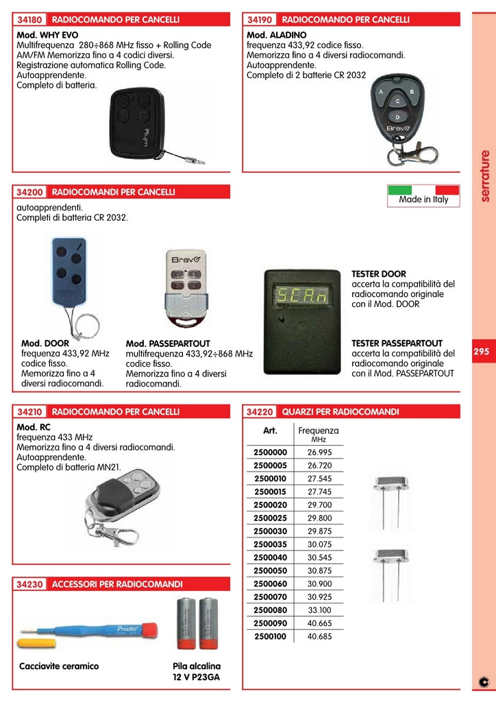 tester radiocomando 'door' cod:ferx.92705