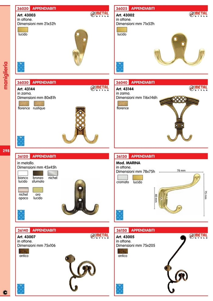 5blister blister appendiabiti 2 posti nichel opaco (pz.2) cod:ferx.82308