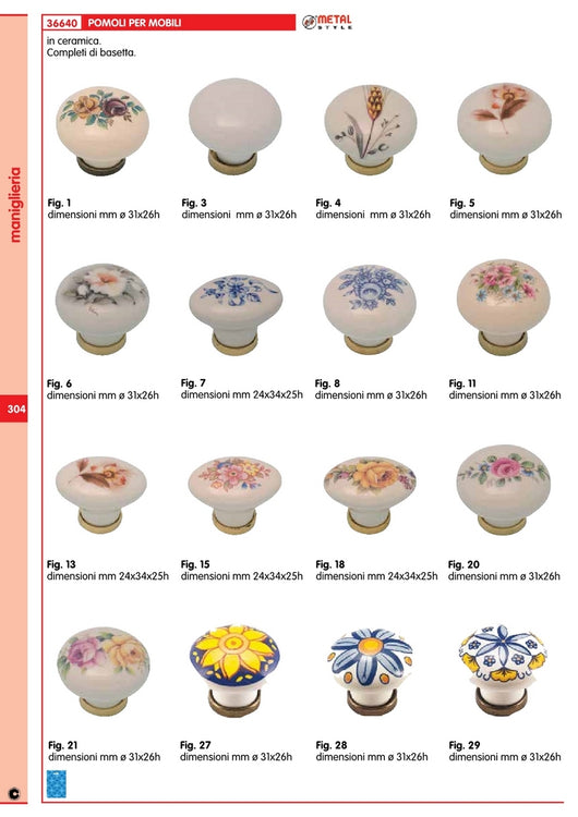 5blister blister pomoli porcellana con base figura 6 (pz.2) cod:ferx.63401