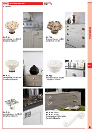 pomolo porcellana mod.p36 cod:ferx.16268