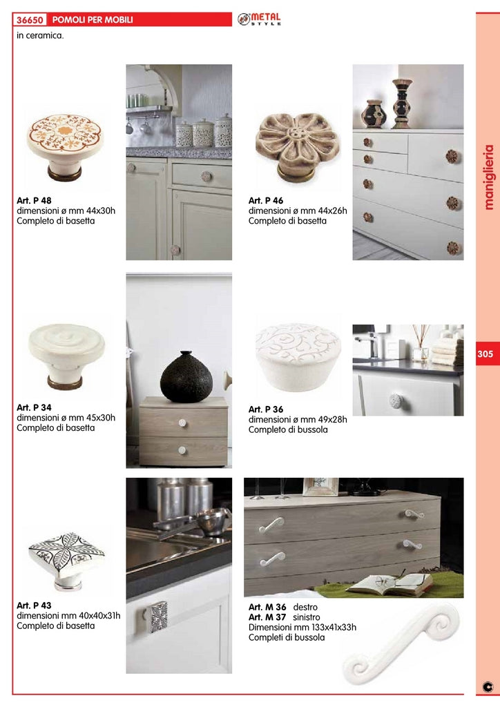 pomolo porcellana mod.p48 cod:ferx.16234