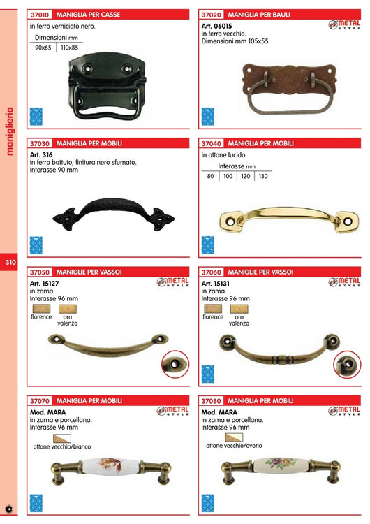 maniglia ottone fissa mm. 80 cod:ferx.11858