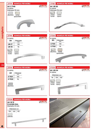 maniglia art. un17 mg 23451 mm.128 cromo opaca cod:ferx.4314