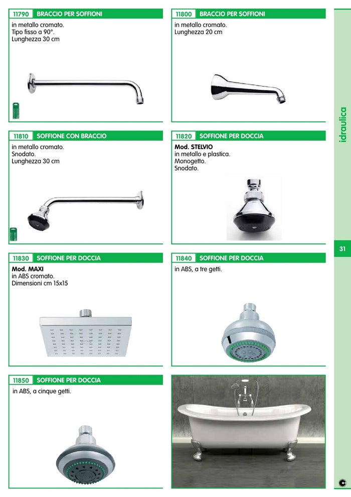 braccio doccia con soffione 30 cm cod:ferx.16806