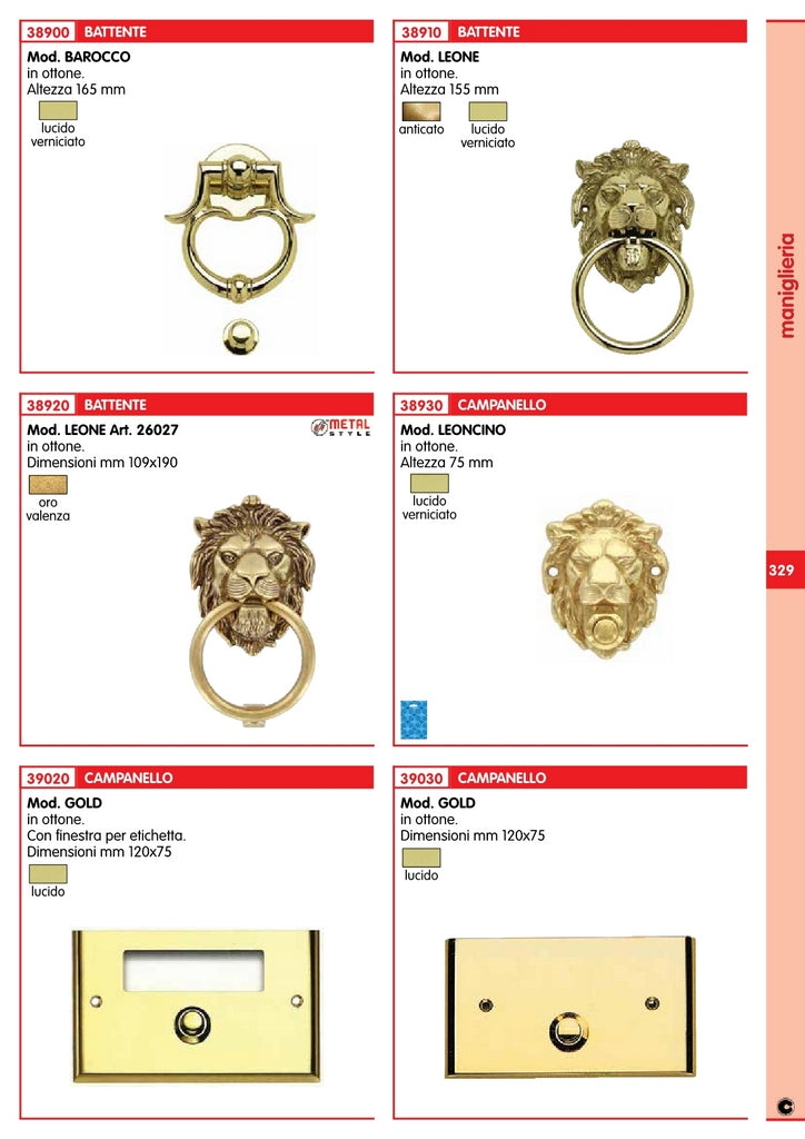 campanello "gold" (nettuno) con finestra olv cod:ferx.6514