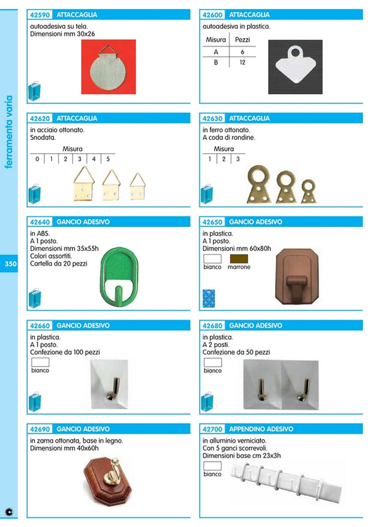 5blister blister ganci giganti plast. adesivi bianchi(pz.2) cod:ferx.94414