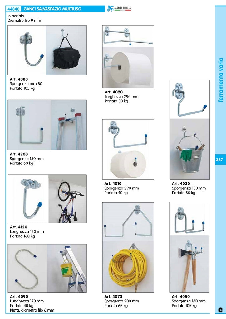 gancio zincato per biciclette mm.130 art.4120 cod:ferx.8039