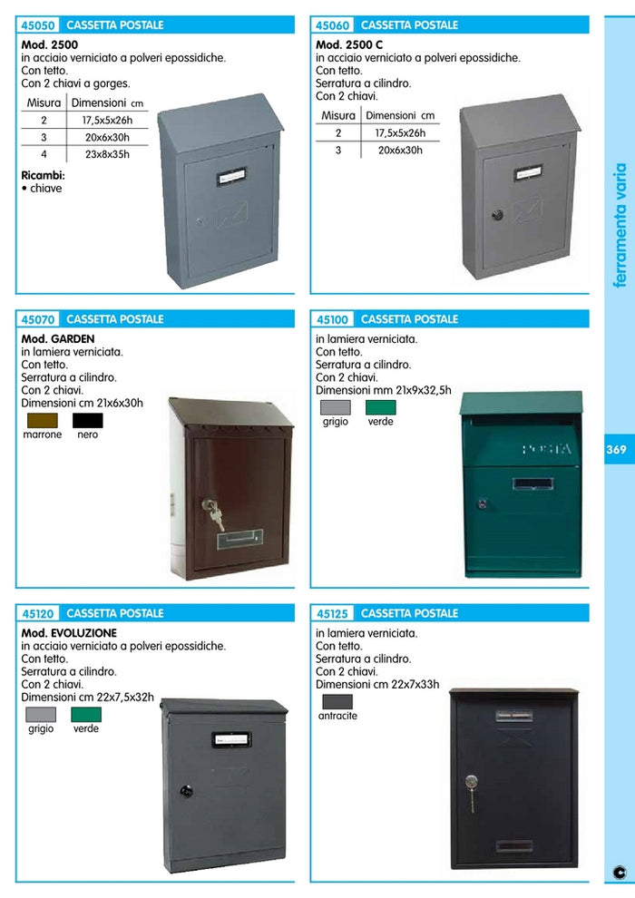 cassetta postale acciaio"garden" colore marrone tx0080 cod:ferx.8960