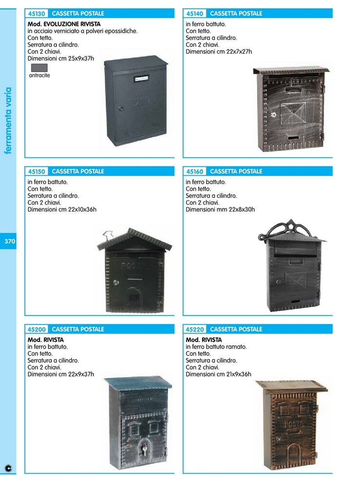 cassetta postale evoluzione rivista con tetto+cilindro cod:ferx.30578