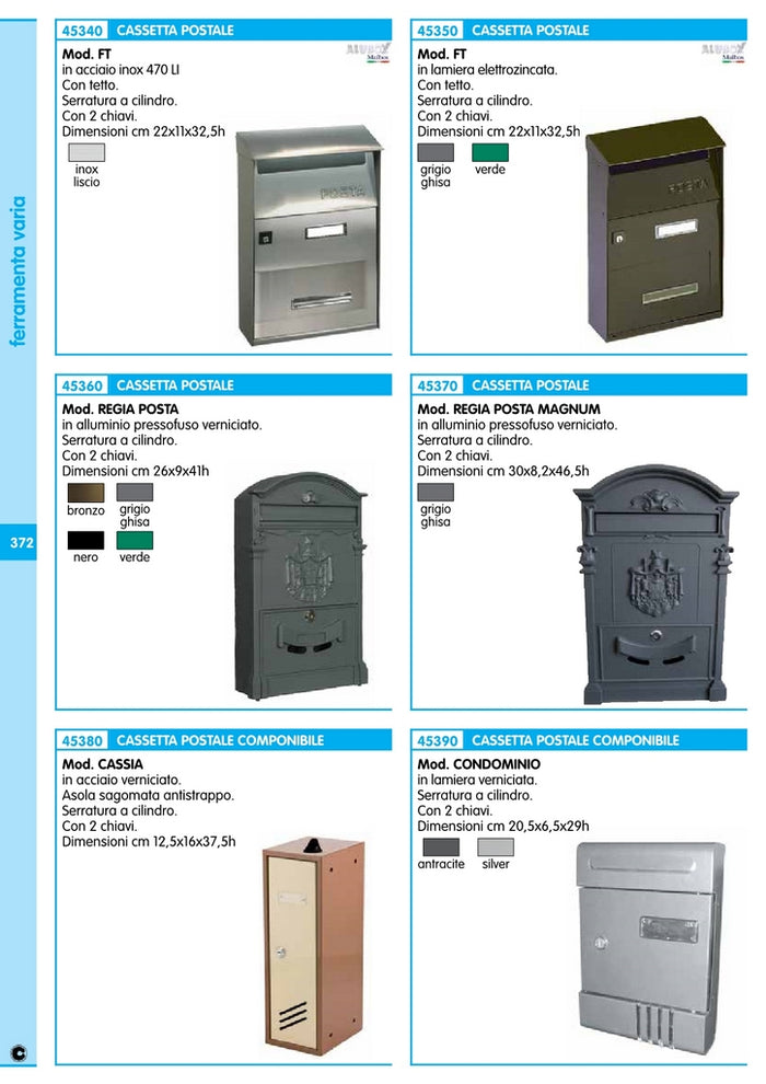 cassetta alluminio "regia posta" bronzo cod:ferx.28629