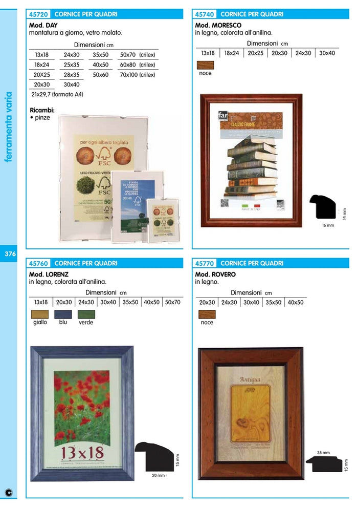 cornice x quadri "day" cm.24x30 a giorno cod:ferx.7375