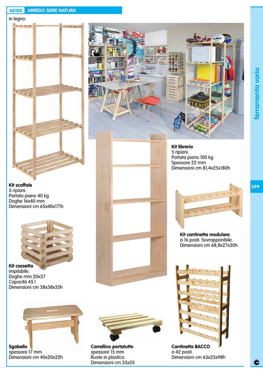 cantinetta in pino per bottiglie a 42 posti dimensioni cm 63x25x98h cod:ferx.11411