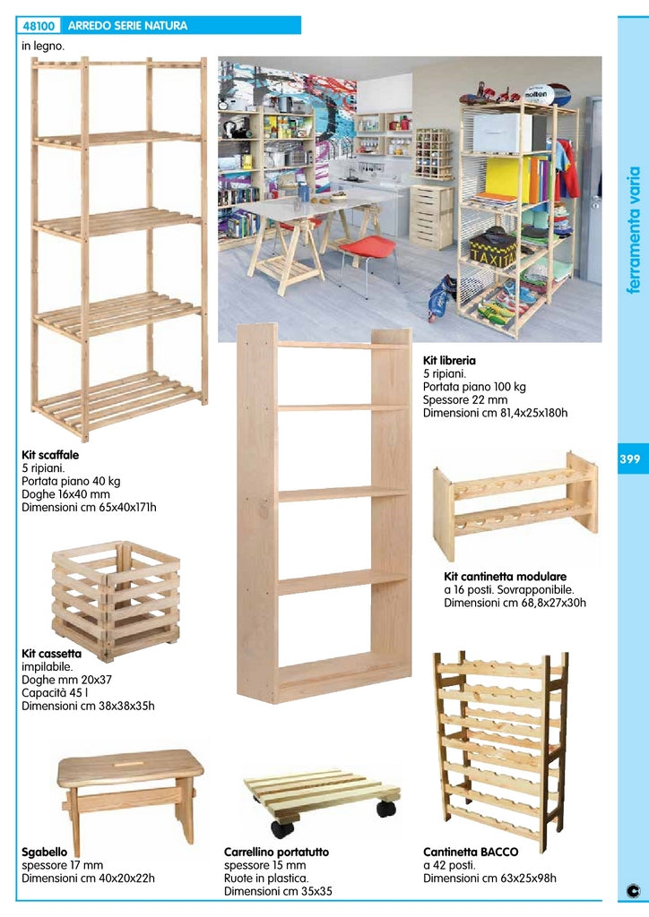 cantinetta in pino per bottiglie a 42 posti dimensioni cm 63x25x98h cod:ferx.11411