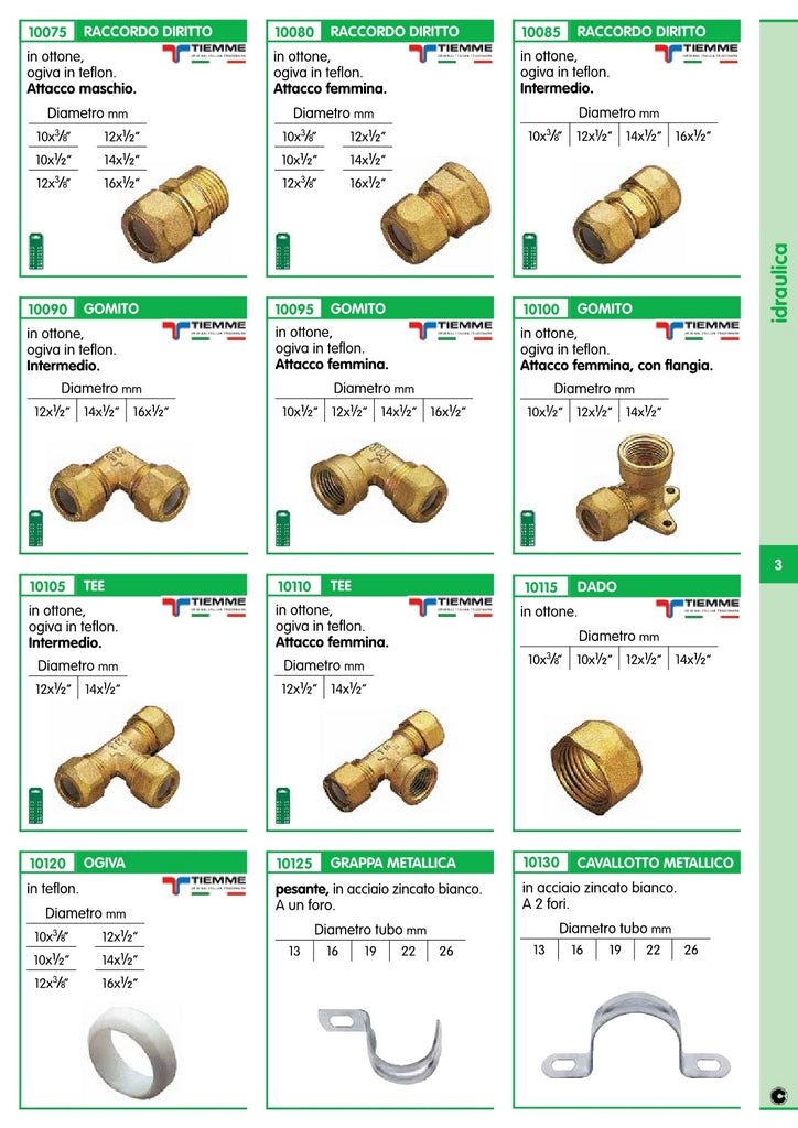 raccordi ottone diritti bicono f/gas 12x3/8 cod:ferx.13897