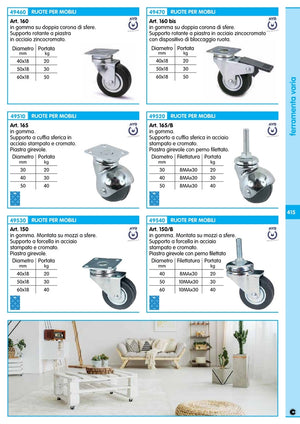 4blister bl ruota per mobile art.150/b d.50 perno 2 pz cod:ferx.62034