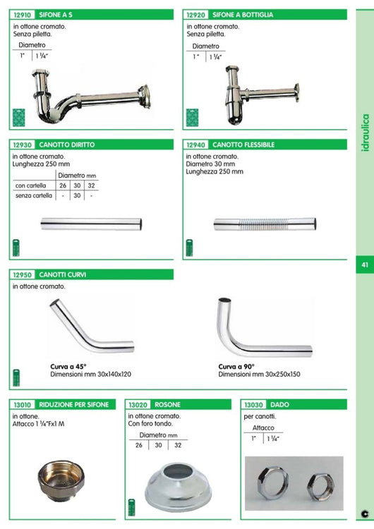 2blister bl sifone a bottoglia in ottone cromato gr. 1 1/4 cod:ferx.73183