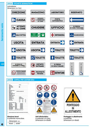 cartello direzione lavori 80x60 cm cod:ferx.8830