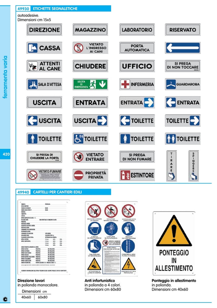 cartello ponteggio in allestimento 60x40 cm cod:ferx.11731