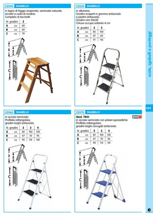 sgabello salvaspazio in acciaio 2 gradini cod:ferx.11111