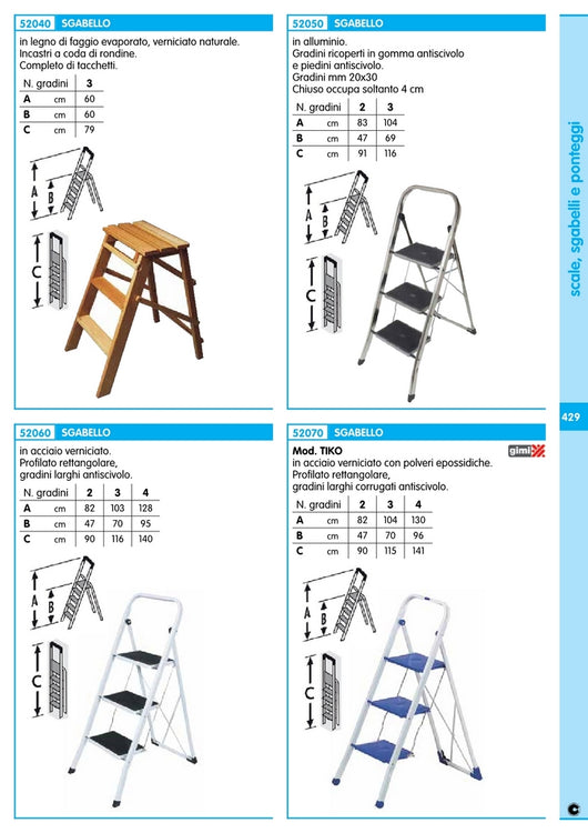sgabello salvaspazio in acciaio 2 gradini cod:ferx.11111