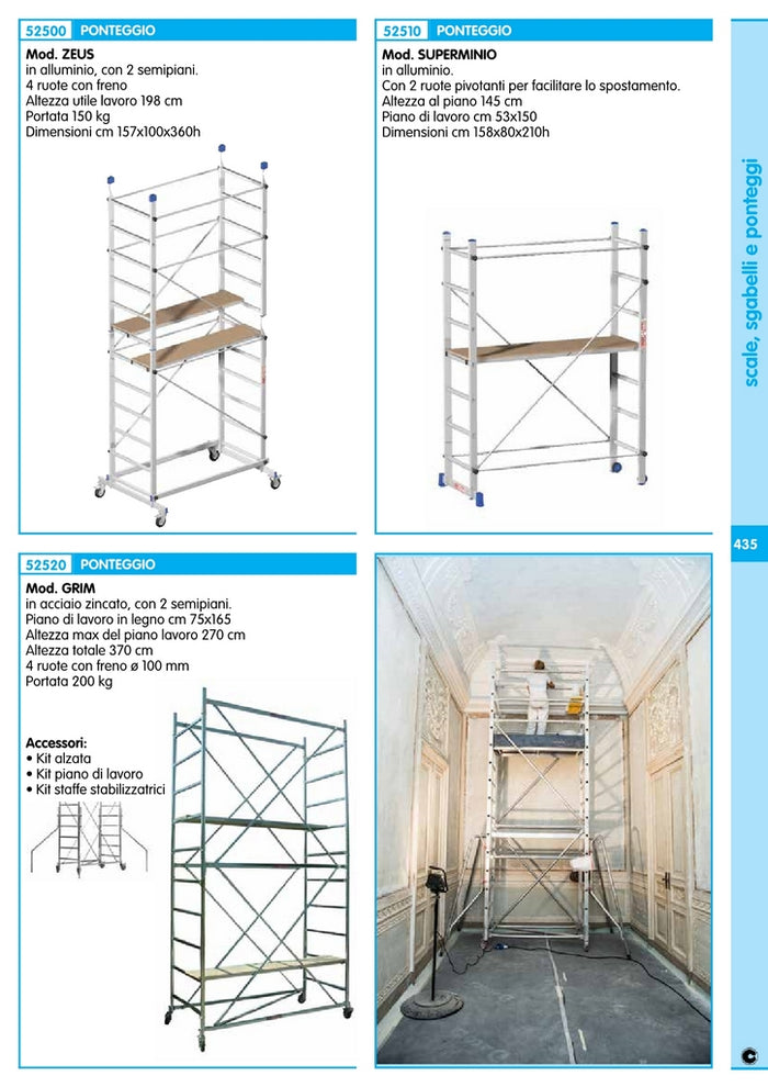 ponteggio alluminio superminio 158x80xh210 cm cod:ferx.82822